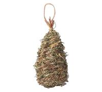 Handwoven Straw Birdhouse Hanging Nest Rustic Garden Decor for Small Birds | Breathable Woven Design with Rough Natural Texture, Camouflage Appearance, Easy Hanging Rope, Suitable for Cages, Doors