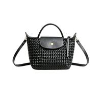 Handwoven Straw Crossbody Bag for Women Boho Crochet Raffia Shoulder Purse | 100% Handmade, Luxury Style, Top Handle Leather Accents