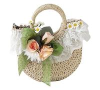 Handwoven Straw Decorative Hat Hangbag Multifunction Decorative Ornament For Home Festival Party Background Decoration Sun Hat