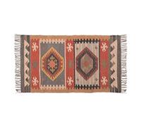 Handwoven Wool and Jute Kilim Rug - Scandinavian Boho Moroccan Style - Eco-Friendly Reversible Flatweave Carpet for Modern Farmhouse Interiors 4x7 FT