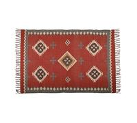 Handwoven Wool and Jute Kilim Rug - Scandinavian Boho Moroccan Style - Eco-Friendly Reversible Flatweave Carpet for Modern Farmhouse Interiors 2x12 FT