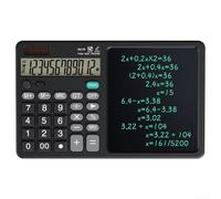Handwriting Calculator Tray, 12 Digit LCD Calculator with Flexible Eye Protection Display, One Button Erase Button, Portable Office and Learning Accessories for School and Business, Black (black)
