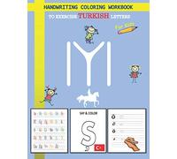 Handwriting coloring workbook to exercise turkish letters for kid: Hand Lettering turkish alphabet Workbook with lined ,dot guide pages for kids, ... notepad for strangers students in turky