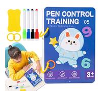 Handwriting Practice Book - Erasable Workbook Kit, Kid Writing Tools, Pencil Control Pages | Reusable Tracing Board, Preschool Kindergarten Children, Learning Fine Motor Skills Education Notebooks