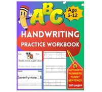 Handwriting Practice Book for Kids Ages 5-12 cursive handwriting worksheets 105 pages 8.5x11 inches: Learn to Trace Alphabet Letters and Numbers ... worksheet to practice handwritings - uma