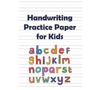 Handwriting practice paper for kids, 8.5"x11" practice alphabet writing workbook, school exercise book, 80 blank lined pages, for students learning to write letters and numbers