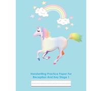 Handwriting Practice Paper For Reception And Key Stage 1: Handwriting Exercise Book for School & Writing Practice for Children - Lined Notebook | Blue Mint Sweet Unicorn