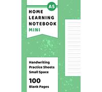 Handwriting Practice Paper Small Space Mini Notebook: 100 Blank Handwriting Practice Pages With Small Size Lines For Children Practicing Writing Skills