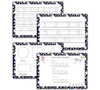 Handwriting Practice Sheets for Kids & Toddlers | Alphabet, Numbers, Shapes & Custom Name Practice | 4 Reusable Tracing Mats with Pen | Magical Border Design | Early Education Learning Tool
