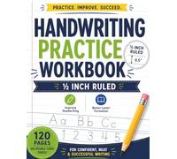 Handwriting Practice Workbook: 1/2 Ruled