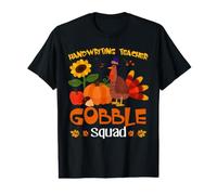 Handwriting Teacher Gobble Squad Turkey Thanksgiving Value Graphic T-Shirt