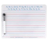 Handwriting Whiteboard Dry Erase Set, 2-Sided, Ruled/Plain, with Marker/Eraser, 9" x 12"