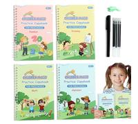 Handwriting Workbooks | 4X Practice Copybook Handwriting Workbooks,Grooved Letter Tracing, Calligraphy Learning Kit, Indented Handwriting Practice for Kindergarten