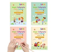 Handwriting Workbooks - Magic WorkBooks | Reusable Writing Book Grooves for Beginners, Reusable Workbook for Kids for Drawing Math Numbers English Alphabet