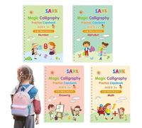 Handwriting Workbooks Practice Copybook - Magic Writing Book For Kids, Magic Ink Copybooks For Kids Reusable Handwriting Workbooks | Magiic Grooved Handwriiting Practice Books