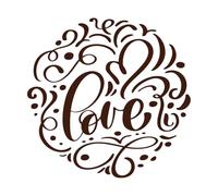 Handwritten Inscription Love disposed in a Circle and Heart Happy Valentines Day Romantic Quote Fine Carving Stickers 67.2x68.6cm Do not Damage The Wall Surface Coffee