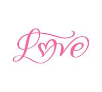 Handwritten Laser Cut Calligraphy Love with Heart Happy Valentines Day Romantic Quote Wall Decals Paster Paper 42x91.6cm Art Decoration Pink