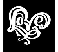 Handwritten Logo Laser Cut Love and Heart Happy Valentines Day Romantic Quote Wall Decals Paster Paper 67.2x75.2cm Do not Damage The Wall Surface White