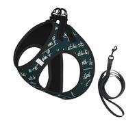 Handwritten Math Formulas Pattern,Pet Harness,Adjustable Reflective Dog Harness,Pet Leash Vest,M