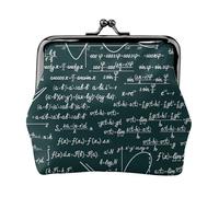 Handwritten Math Formulas Pattern, PU Leather Coin Purse, Small Wallets, Change Pouch with Kiss Lock Clasp Buckle, Change Purse