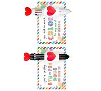 Handwritten Message Card with Coloring Tool Valentines Day Greeting Card and Retractable Colored Marker Miniature Greeting Cards