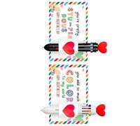 Handwritten Note Cards Portable Miniature Greeting Cards and Coloring Pen Valentine Day Accessories Heart Molded Colored Pencils