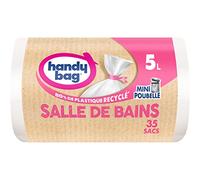 Handy Bag - Bathroom Bin Liners 5L x 35 Bags - Special for mini bins - Maximum sealing - Leak-proof bottom - 100% recycled plastic