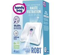 Handy Bag - Compatible with iRobot - ROB1 Bag for Robot Vacuum Cleaner with Self-Emptying System - High Filtration - Pack of 4 Bags