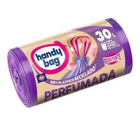 Handy Bag Scented Trash Bags - Kitchen Trash Can Bags - Heavy Duty Leakproof Kitchen Trash Can Bags with Self-Seal Tape and Triple Layer, 100% Recycled Plastic, 30L, Maxi Roll, 20 Bags