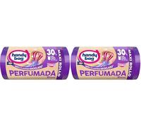 Handy Bag Scented Trash Bags - Kitchen Trash Can Bags - Heavy Duty Leakproof Kitchen Trash Can Bags with Self-Seal Tape and Triple Layer, 100% Recycled Plastic, 30L, Maxi Roll, 20 Bags (Pack of 2)