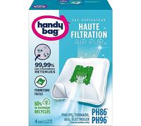 Handy Bag - Vacuum cleaner bags PH86/PH96 x4bags - Compatible with Philips, Electrolux, AEG, Tornado - 99.99% of dust retained - Easy closing - Allergen filter - 60% recycled material