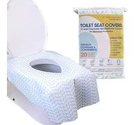 Handy Basix XL Full Coverage Disposable Toilet Seat Covers for Kids, Adults & Potty Training, Waterproof Protection from Germs, 20 Pcs - Single Wrapped (Curves)