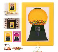 Handy Candy Frame Dispenser, Wall Mounted Sweet Dispenser Picture Frame, Hanging Gumball Machine Art, Cute Hanging Frames for Creative Desktop Ornaments and Holiday Gifts