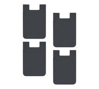 Handy Card Holder to Stick On - 4x Self Adhesive Cover for Smartphone Back, Slim Walet with Strong Hold | Discreet ID Card for Cell Phones, Covers for Men and Do, Black, Fare riferimento alla
