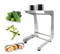 Handy Carrot Stick Cutter Tool, Stainless Steel Manual Cucumber Cutter, Cutting Diameter 45mm, Cutting Speed 10 Slices/Minute, with 8/10/12 Molds, for Cooking, Sushi, Meal Preparation(8 Cut)