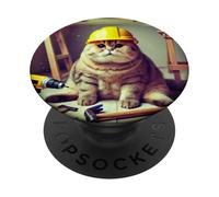 Handy Cat Builder DIY Funny Construction Art PopSockets Adhesive PopGrip
