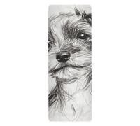 Handy Drawn Cute Dog mens yoga mat for floor printed, non slip, nonslip yoga towel with bag tapete para ejercicio 71x26 inches