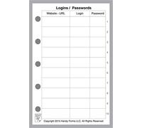 Handy Forms Mini Size Login Password List, 2020, 2.75" x 4.25", 25 Pages