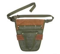 Handy Garden Tool Belt,Heavy Duty Small Waist Bag Pouch W/Multiple Pocket, Adjustable Waist Belt Outdoor Gardening Belt Pouch for Gardeners Carpenters Builders(Green and Brown)