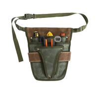 Handy Garden Tool Belt,Multiple Pocket Heavy Duty Canvas Small Tool Storage Bag Pouch with Adjustable Outdoor Waist Belt for Women & Men Gardeners Joiners Carpenters Builders (Green and Brown)