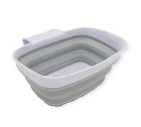 Handy Housewares Compact Collapsible Colander Strainer, 2 Quart Capacity, Quick-Draining with Non-Slip Base