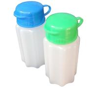 Handy Housewares Durable Plastic Camping Mini Salt and Pepper Shaker Set with Flip Lids - Blue & Green (1 Pair)
