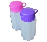 Handy Housewares Durable Plastic Camping Mini Salt and Pepper Shaker Set with Flip Lids - Pink & Purple (1 Pair)