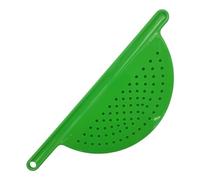 Handy Housewares Hand Held Plastic Pot Drainer, Pasta Noodle Veggie Strainer with Handle - Fits up to 9" Pot - Green