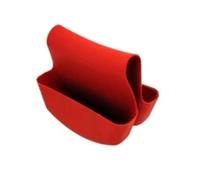 Handy Housewares Sink Caddy Saddle Flexible Sponge Holder - Fits Any Standard Double Kitchen Sink - Red
