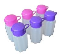 Handy Housewares Spill-Proof Flip-Lid Mini Salt & Pepper Shakers | Compact Durable Plastic Travel Spice Dispenser Set for Lunch Bags, Camping & Outdoor Cooking | Pink and Purple (3 Pair)