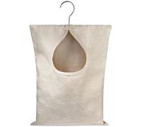 Handy Laundry Clothespin Bag - 11" x 15" - Holds 100 Medium-Sized Clothes Pins, Durable Canvas Material, Hook for Hanging and Effortlessly Sliding on the Clothesline with an Extra-Large Opening.