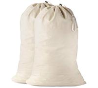Handy Laundry Cotton Laundry Bag, The Extra Heavy Duty Washable Laundry Bag with Drawstring Makes a Great Cloth Storage Sack for Sleeping Bag, Linen Basket Liner, Hamper Liner and Travel, (2-Pack)
