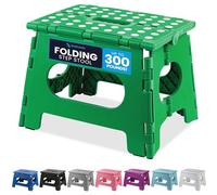 Handy Laundry Folding Lightweight Step Stool is Sturdy Enough to Support Adults and Safe Enough for Kids. Opens Easy with One Flip. Great for Kitchen, Bathroom or Bedroom. (Green)