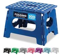 Handy Laundry Folding Lightweight Step Stool - Sturdy Enough to Support Adults and Safe Enough for Kids - Opens Easy with One Flip - Great for Kitchen, Bathroom or Bedroom (Blue)